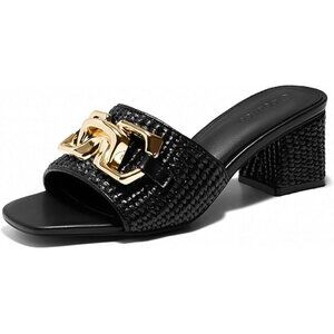 Ophelia Roe Black and Gold Women's Sandals